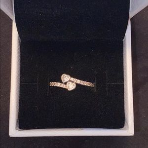 Pandora Two Sparkling Hearts Rings